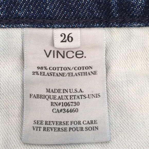 VINCE Splatter Jeans distressed Skinny 26 9” Rise - Picture 8 of 9